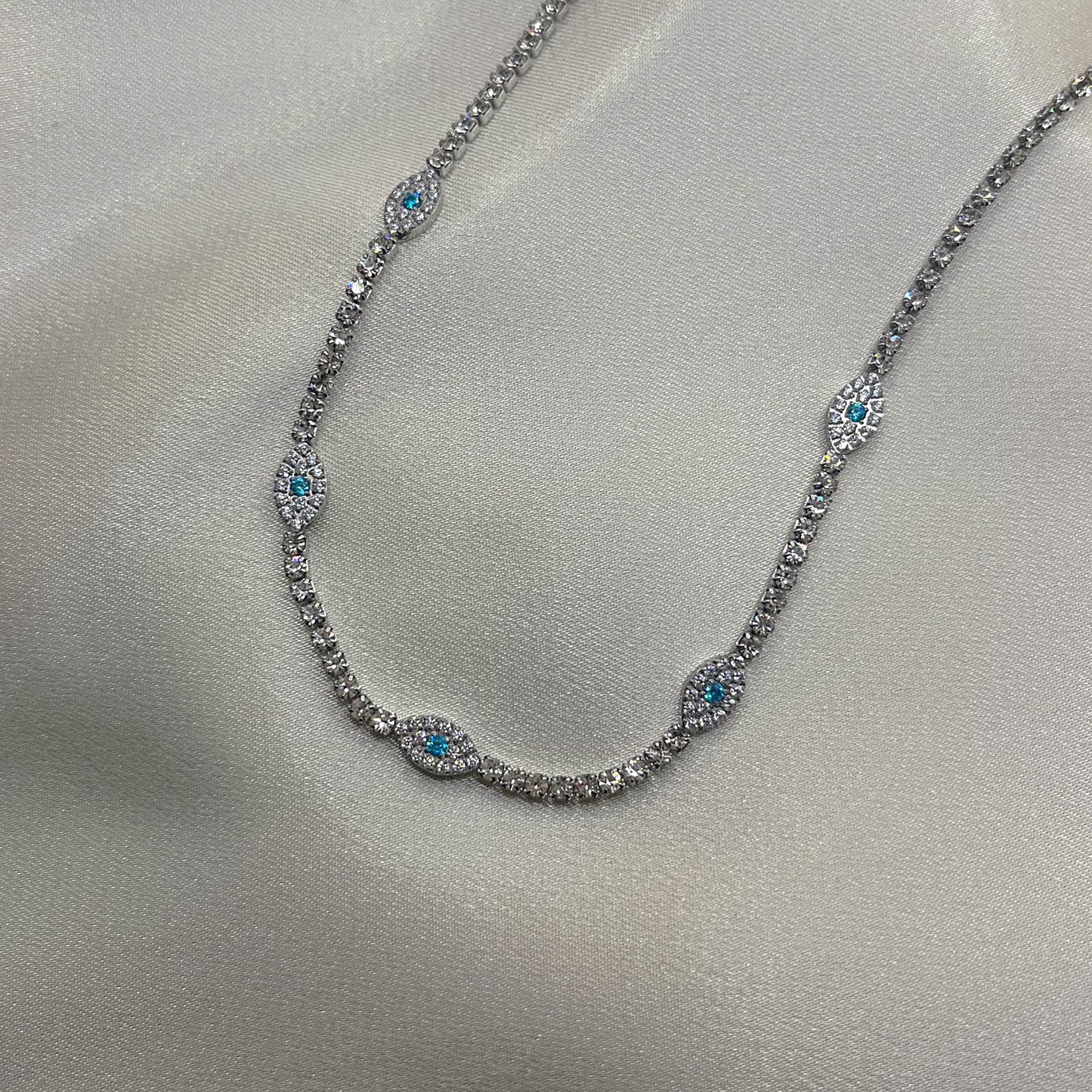 Evil Eye Zircon Tennis Chain Choker