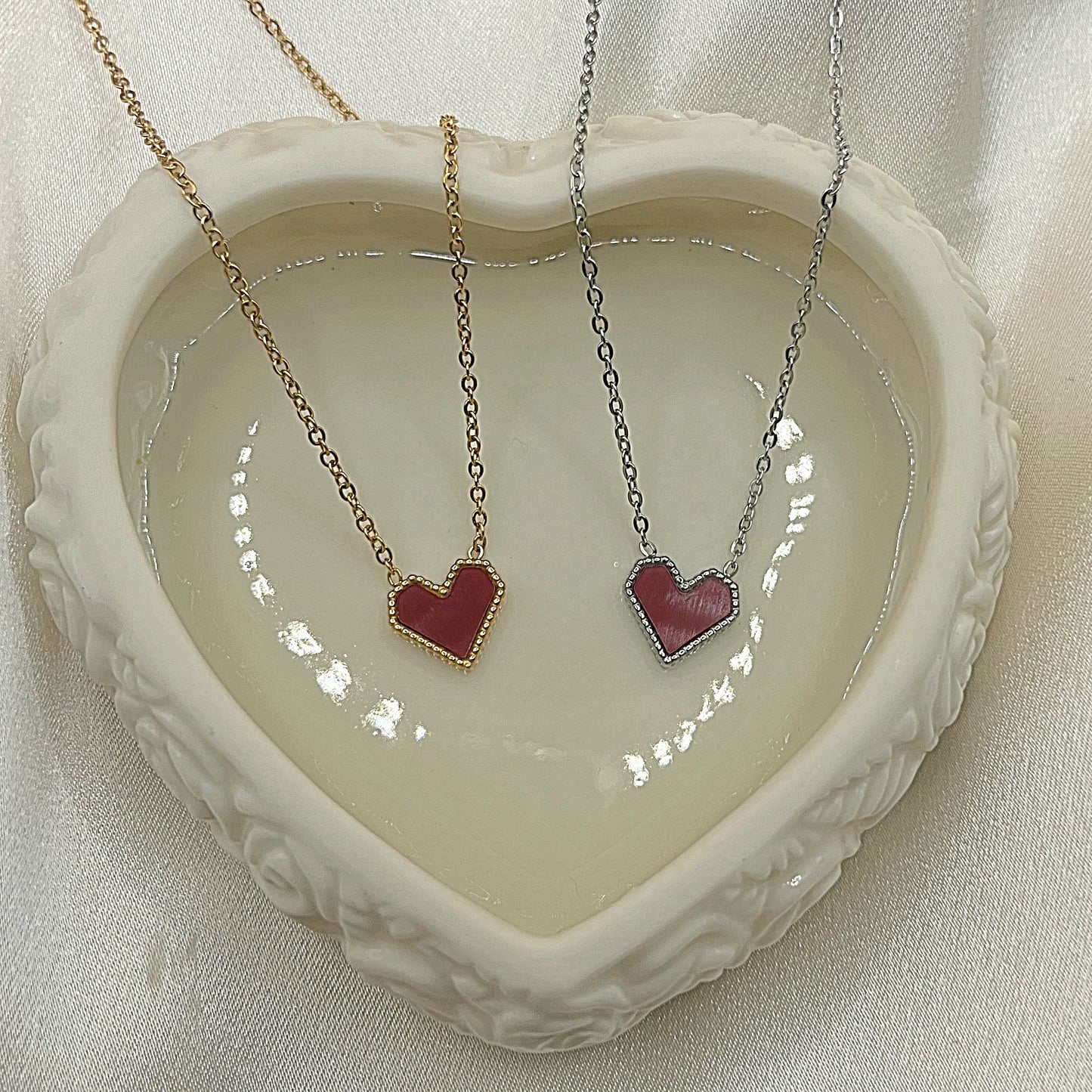 Dainty Red Heart Necklace