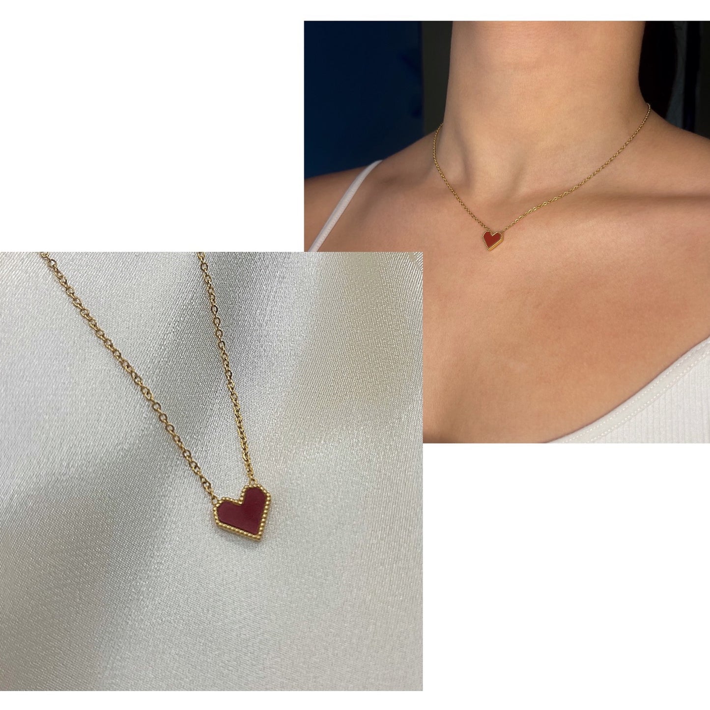 Dainty Red Heart Necklace