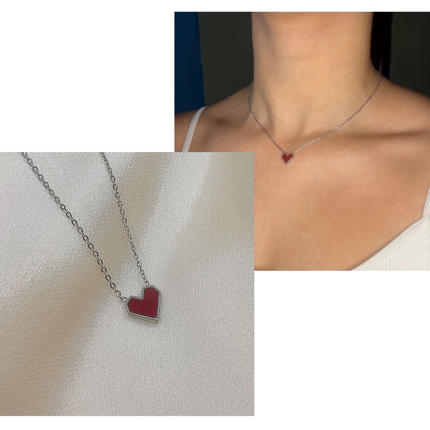 Dainty Red Heart Necklace