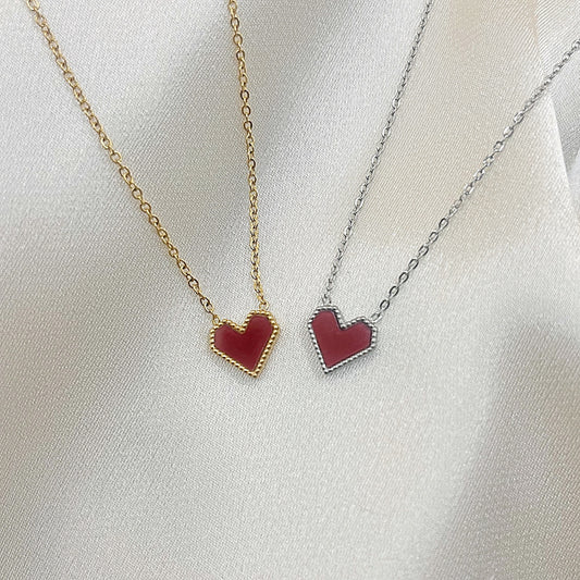 Dainty Red Heart Necklace