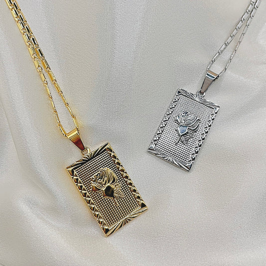 Rose Tag Layering Necklace