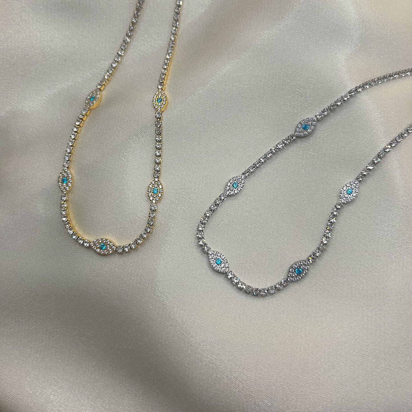 Evil Eye Zircon Tennis Chain Choker