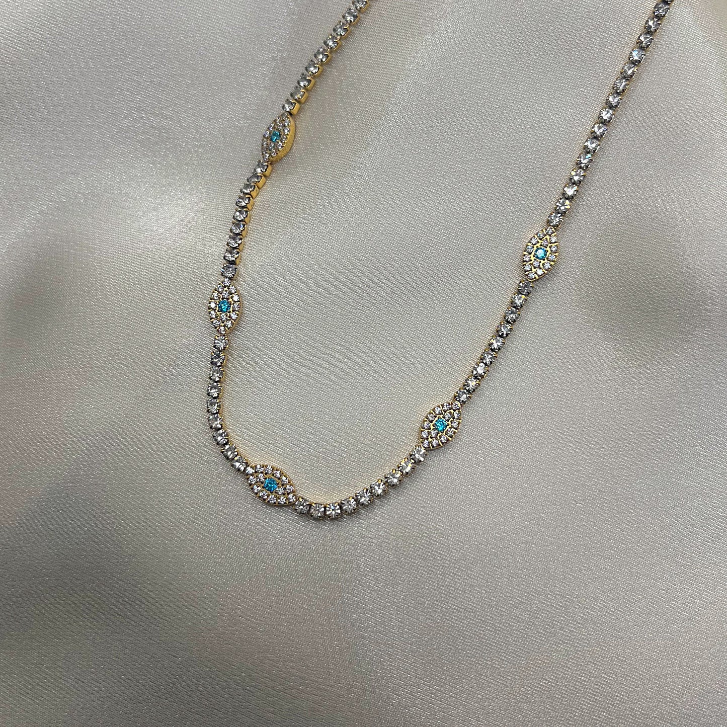 Evil Eye Zircon Tennis Chain Choker