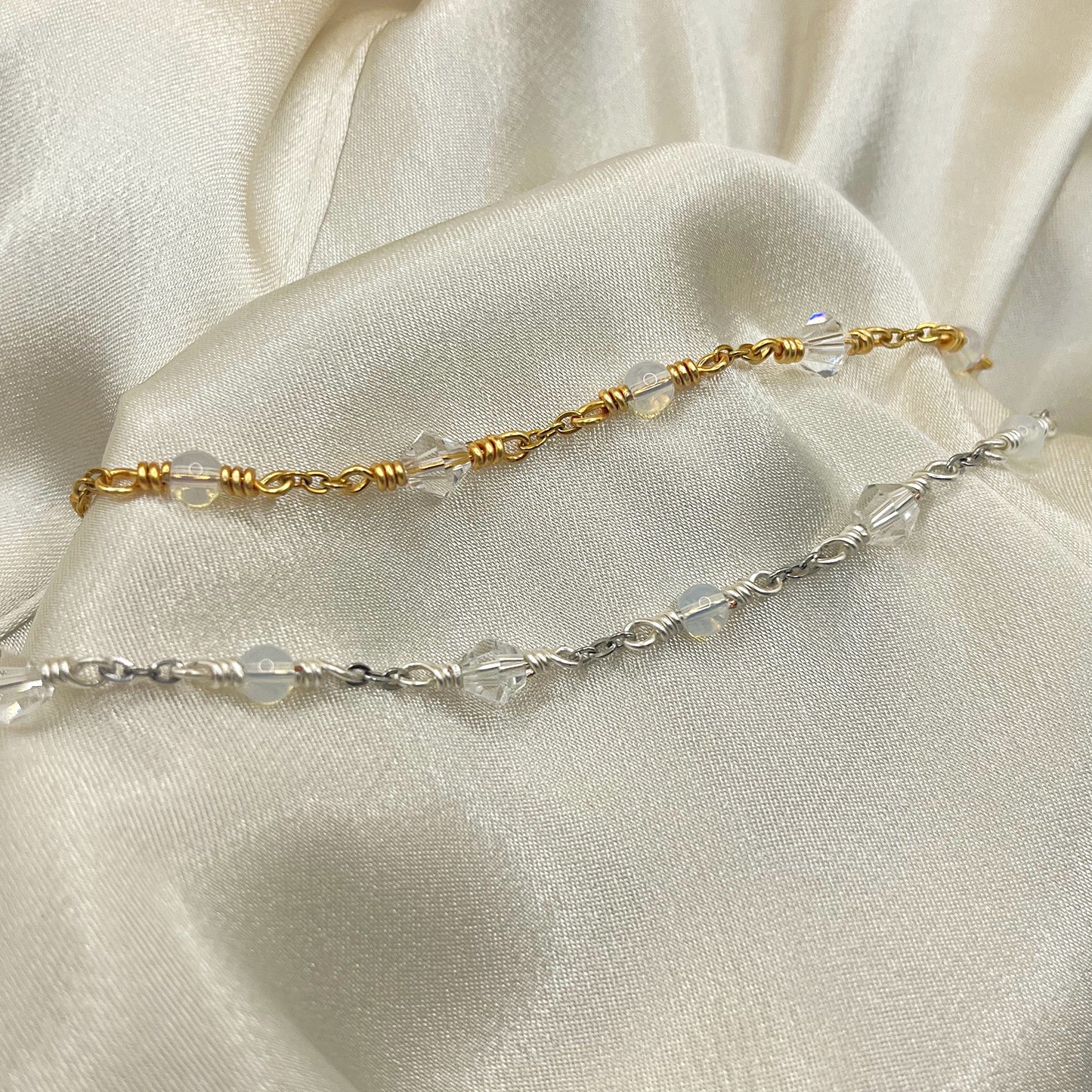 Dainty Glass Beaded Anklet