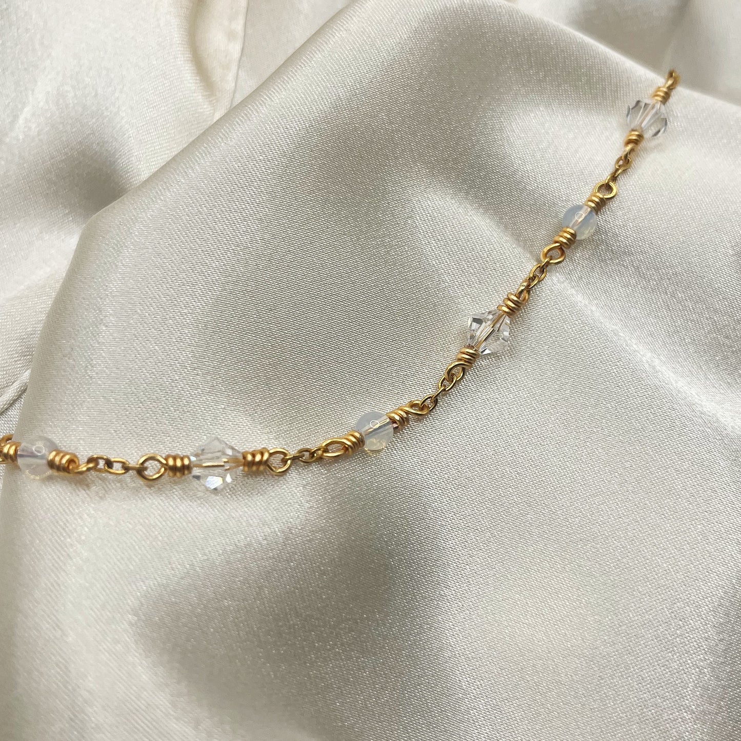 Dainty Glass Beaded Anklet