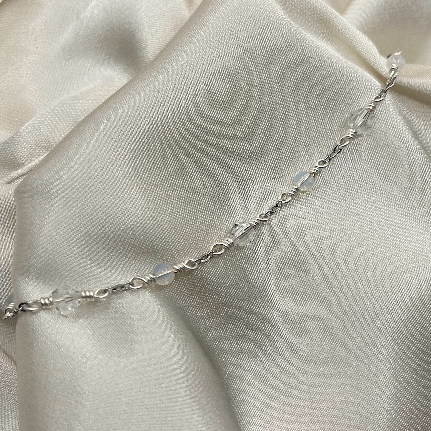 Dainty Glass Beaded Anklet